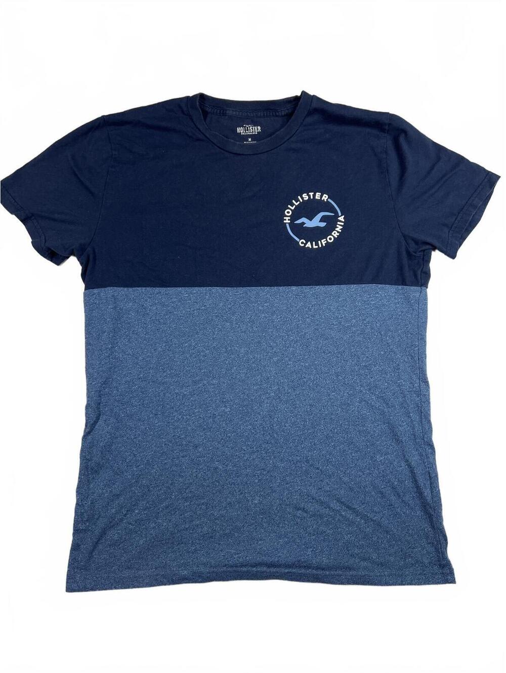 Hollister California Men's Two-Tone Navy Blue T-Shirt Medium